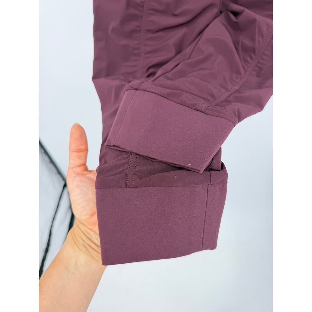 Athleta Attitude Lined Pants Womens 8 Tall Ruched Burgundy Athletic Jogger Dance - Picture 5 of 13